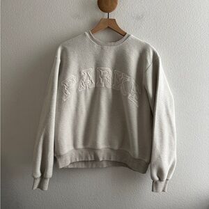 PARKE Inside Out Cozy Collection Crew Neck Varsity Sweatshirt Size S/M